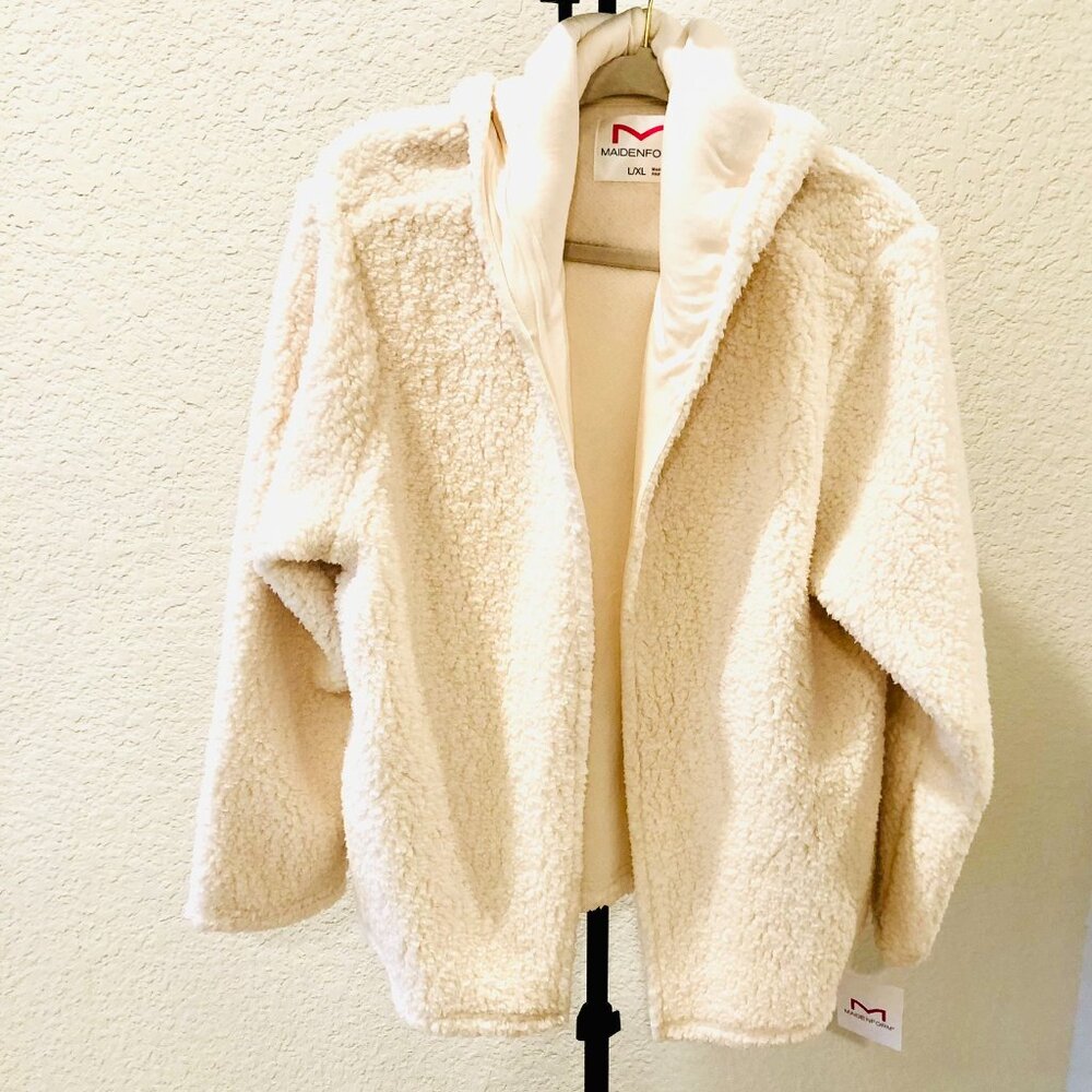 Maidenform Comfy Cozy Teddy Faux Fur Hooded Jacket
